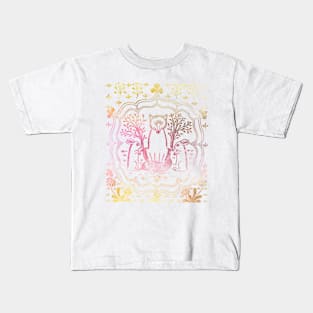 Rabbits With Fox in Sunset Kids T-Shirt